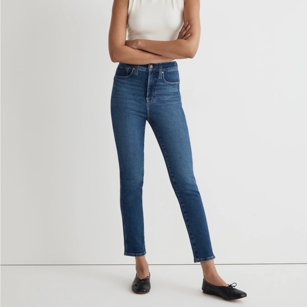 NWT Madewell Stovepipe Jeans W26 High Rise Straight Leg Medium Wash